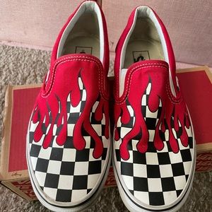 Checkered/flame Vans